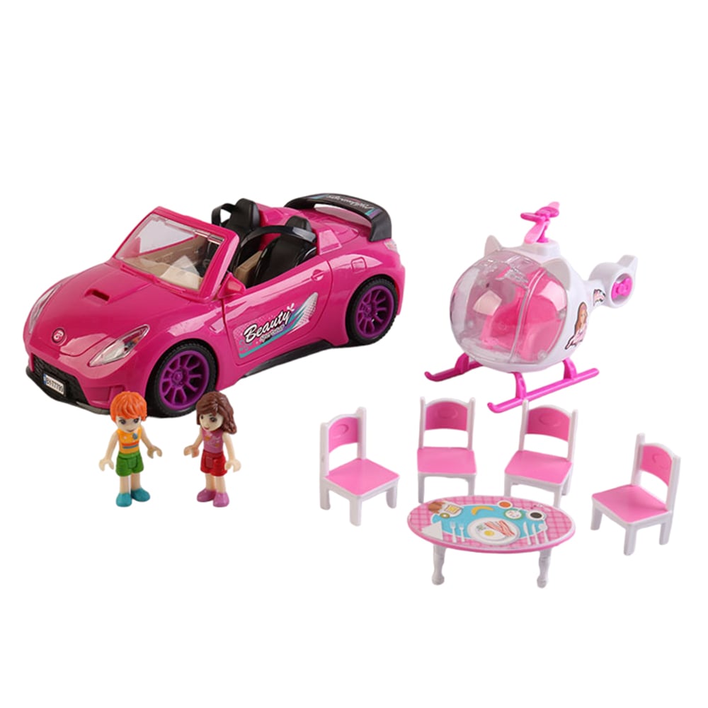 Fashion Sport Car & Helicopter Play Set