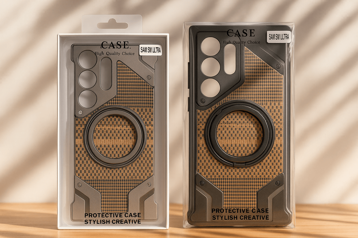 Heavy-Duty Armor Woven Back Case – Magnetic Ring Edition ©