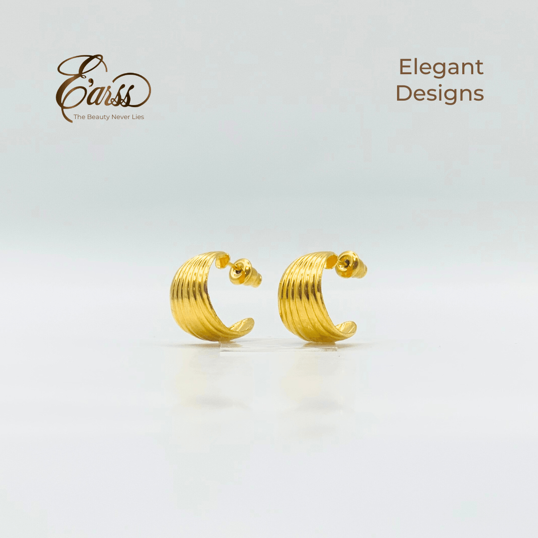 Hoop Line Gold Earring | Stainless Steel | 18K Gold Plated