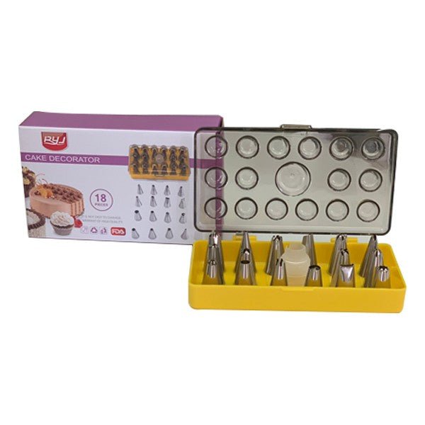 18 In 1 Cake Decorating Stainless Steel Nozzles (18pc)