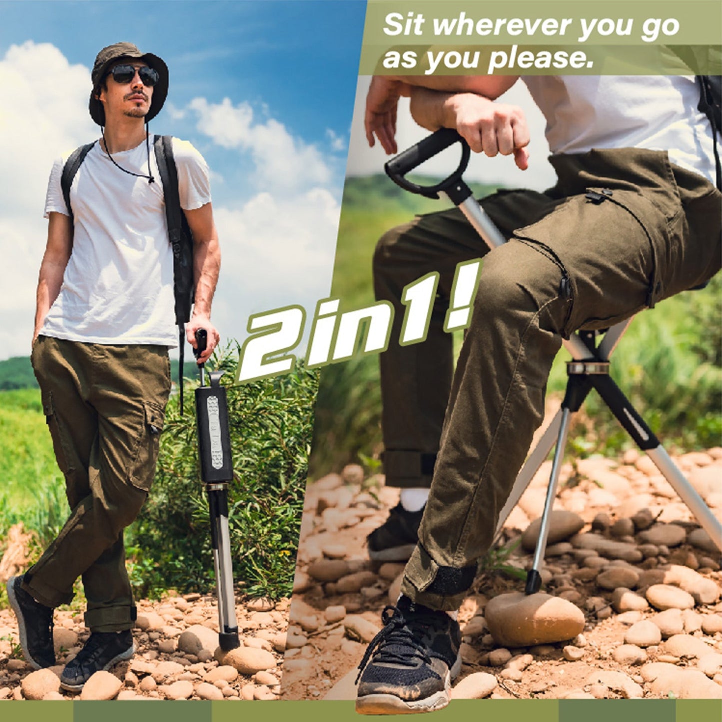 2-in-1 Cane with Seat ©