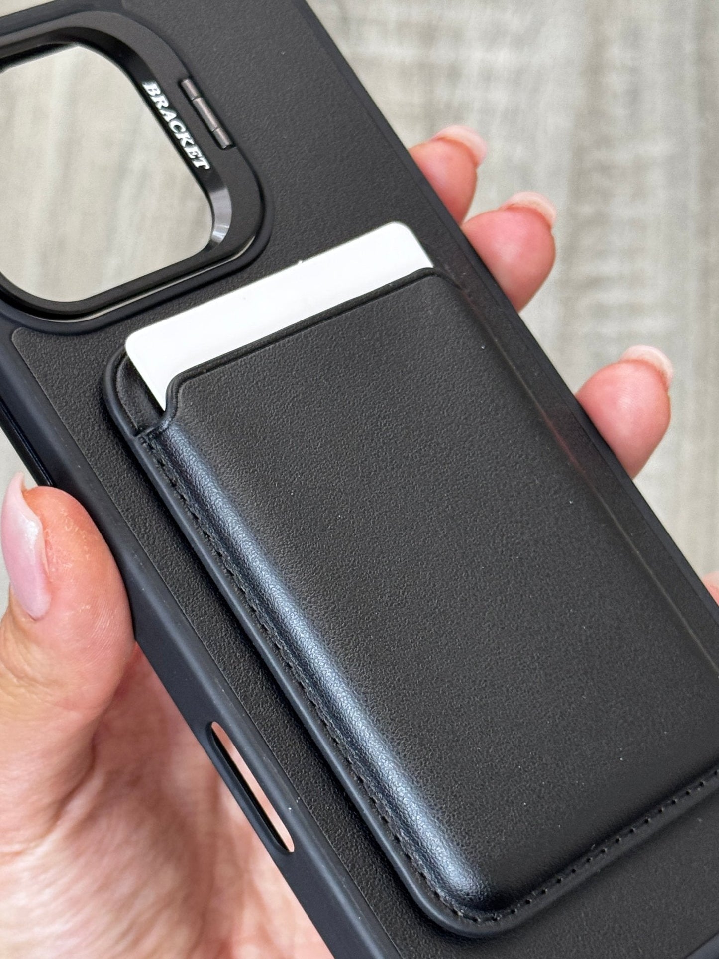Black Wallet Phone Case with Card Holder