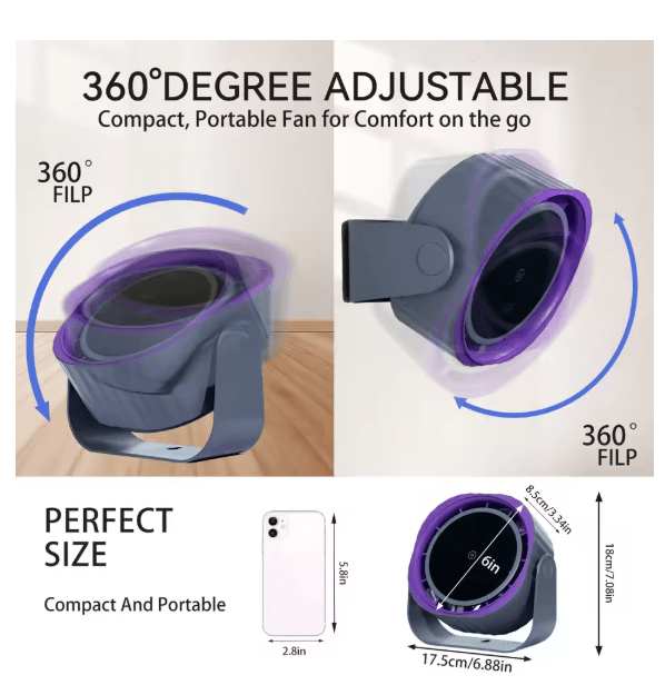 Bladeless Desk Fan with Digital Display