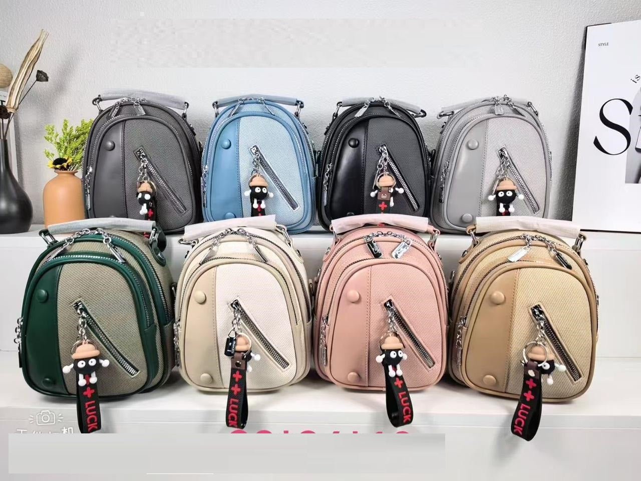 Compact Double-Zip Mini Backpack