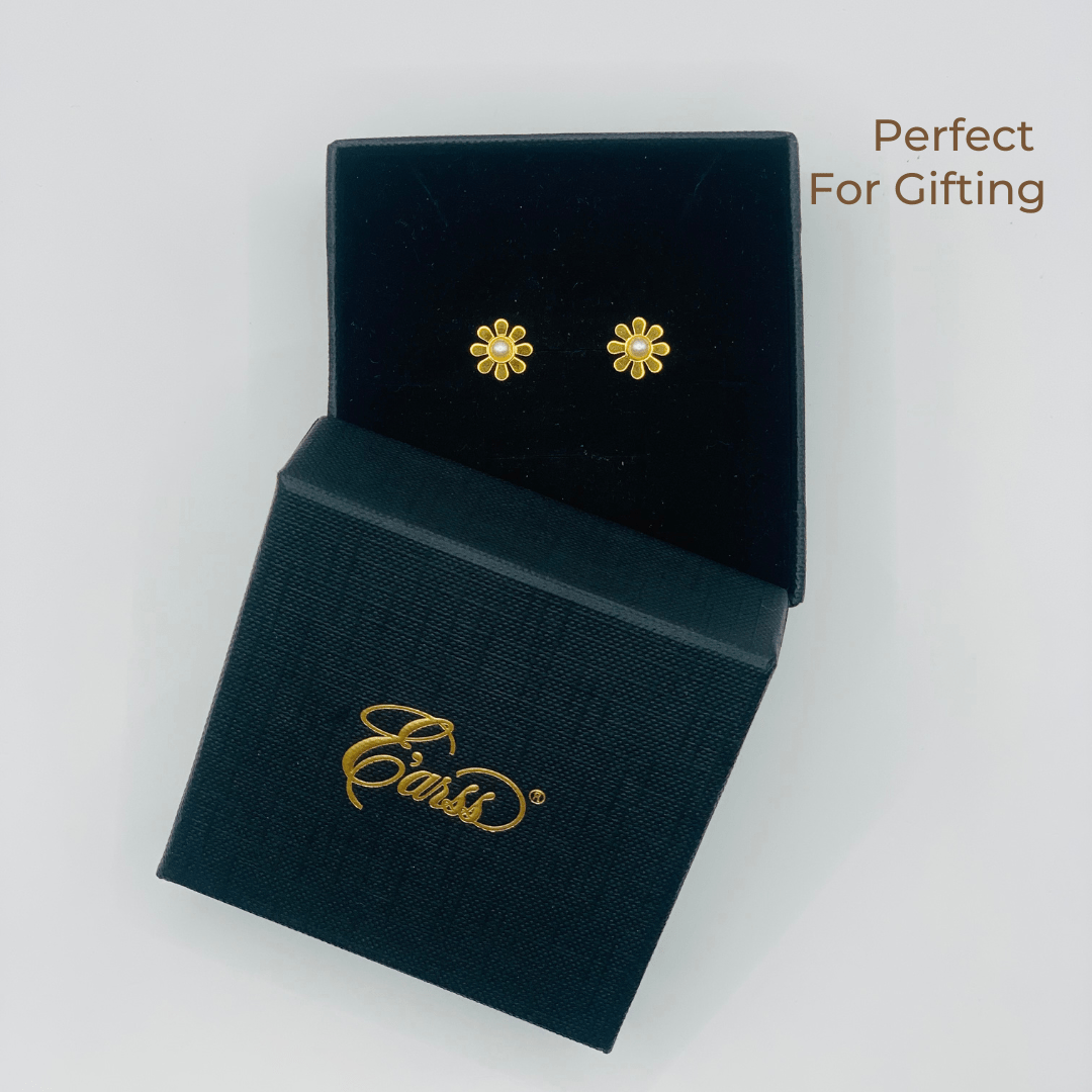 Daisy with Pearl Gold | Stainless Steel | 18K Gold Plated