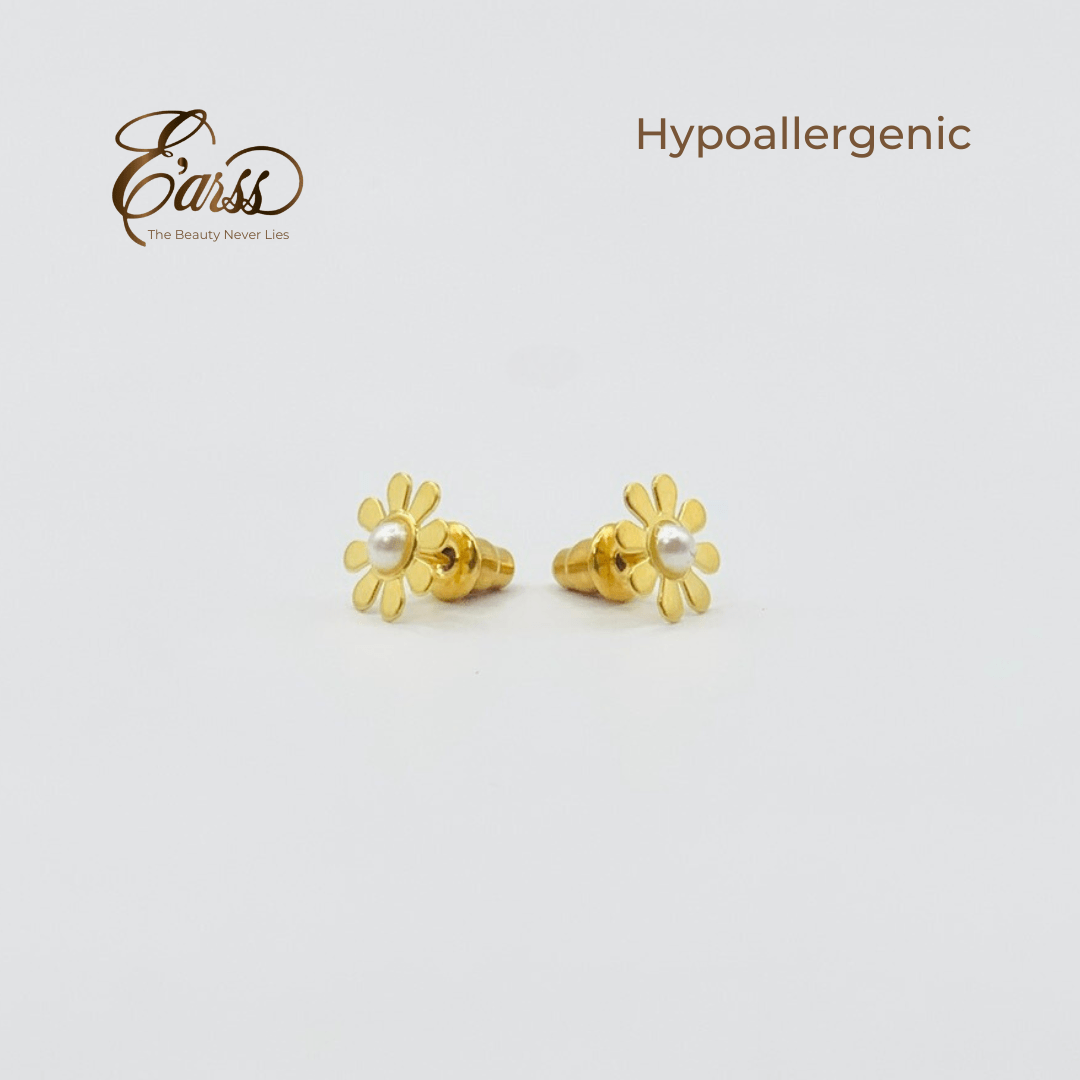 Daisy with Pearl Gold | Stainless Steel | 18K Gold Plated