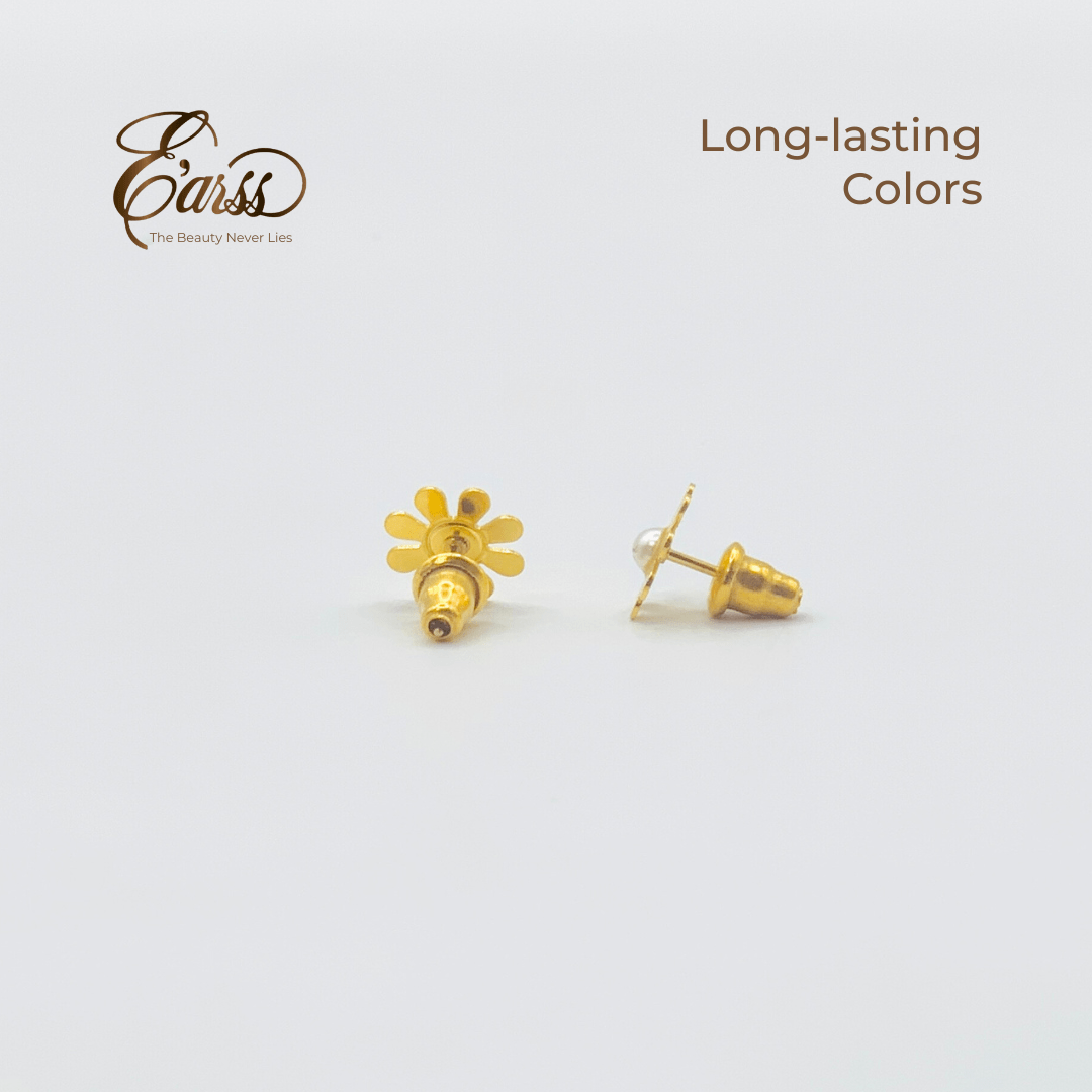 Daisy with Pearl Gold | Stainless Steel | 18K Gold Plated