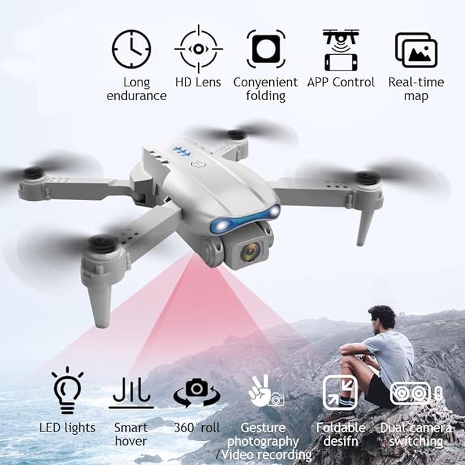E99 Drone Camera – Foldable HD Quadcopter