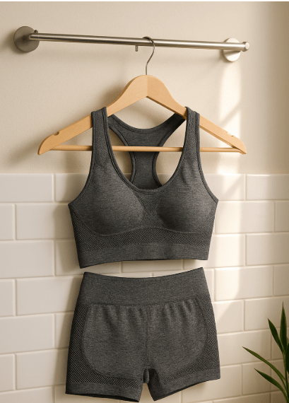 Elastic Peach Yoga Tank Top Set