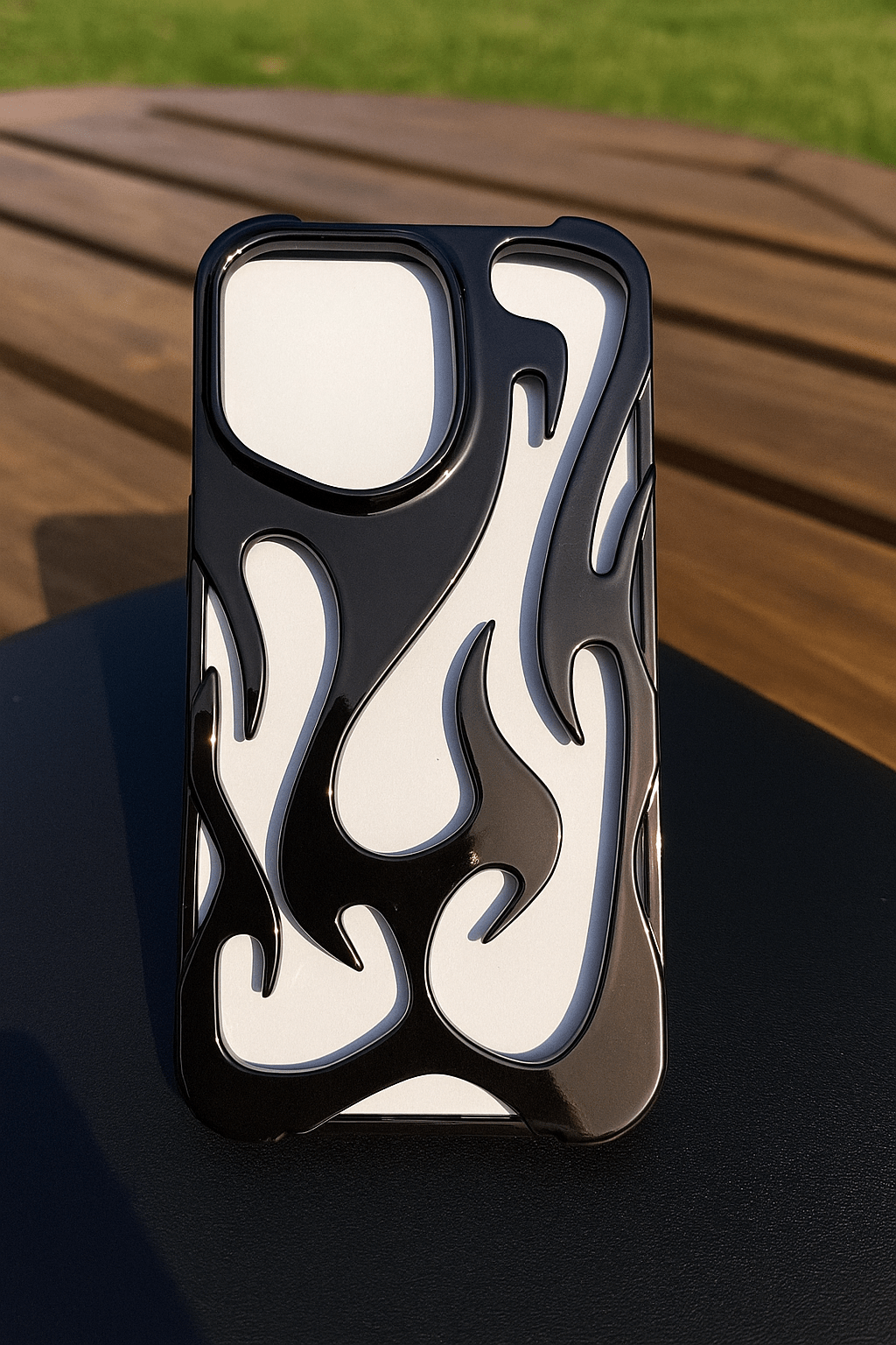 Glossy Flame Cutout Phone Case