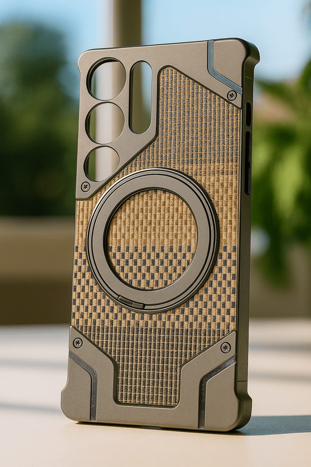 Heavy-Duty Armor Woven Back Case – Magnetic Ring Edition ©