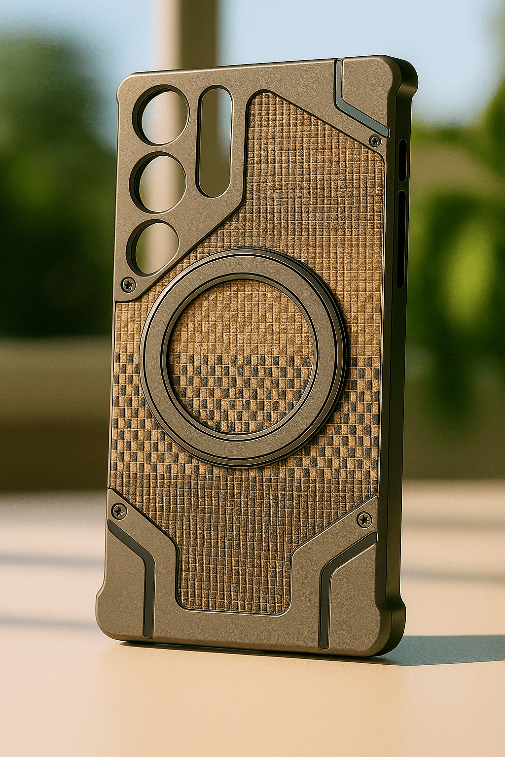 Heavy-Duty Armor Woven Back Case – Magnetic Ring Edition ©