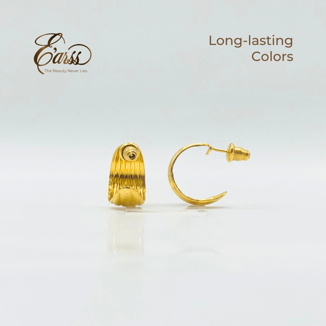 Hoop Line Gold Earring | Stainless Steel | 18K Gold Plated