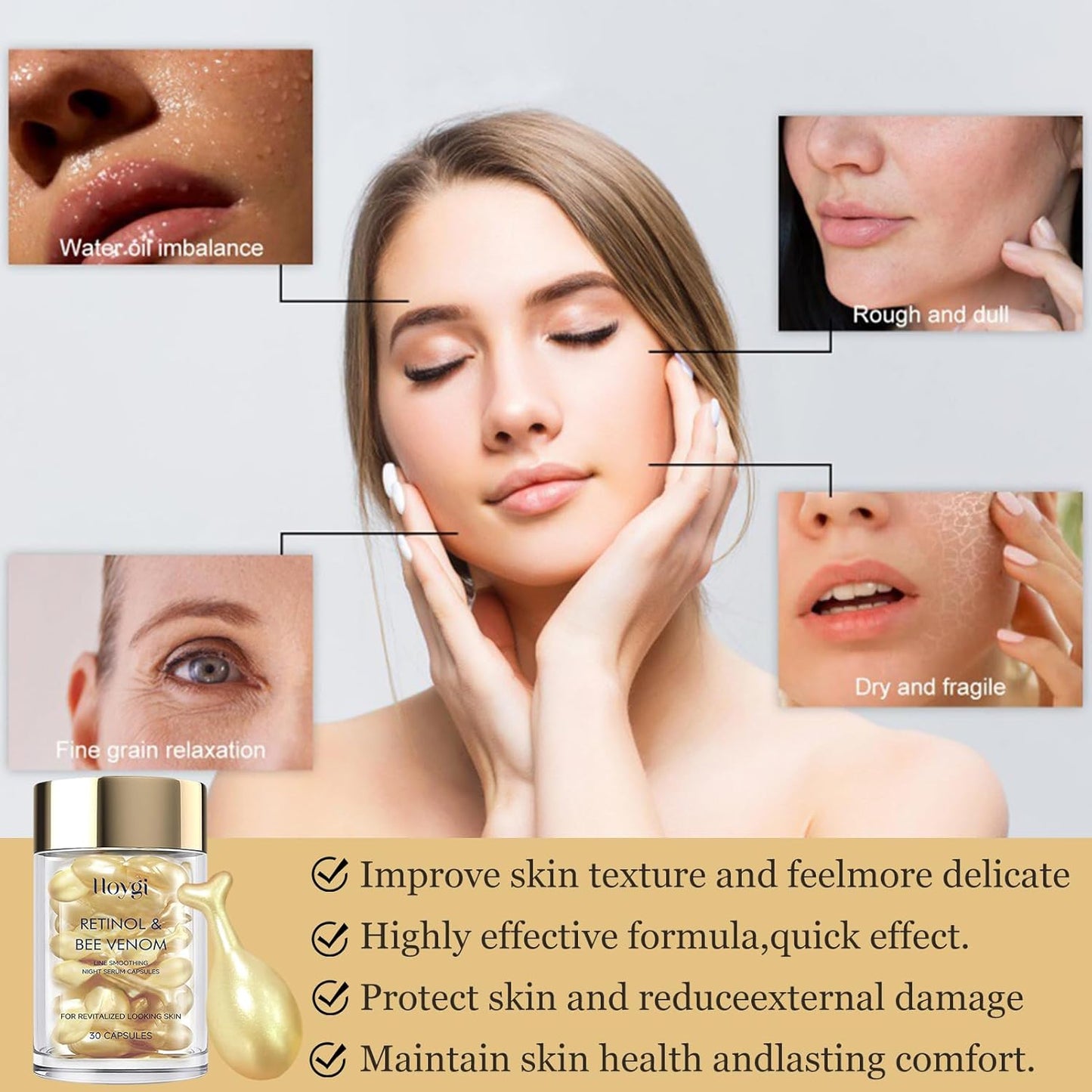Hoygi - Retinol & Bee Venom Night Serum Capsules
