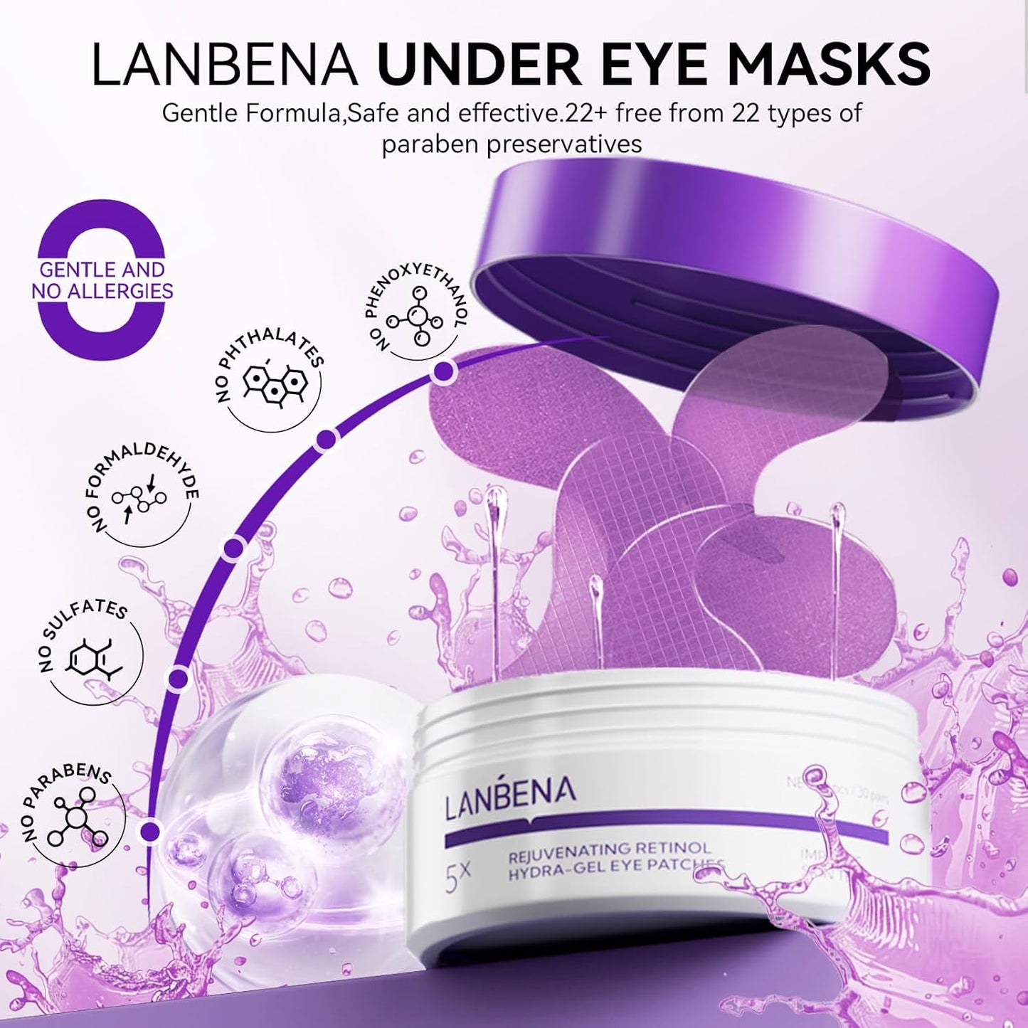 LANBENA - Rejuvenating Retinol Hydra-Gel Eye Patches (Original)