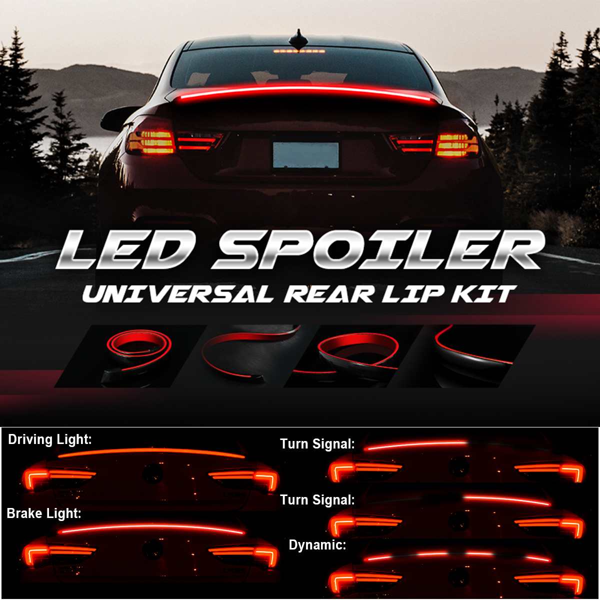 LED Spoiler - Universal Rear Lip Kit