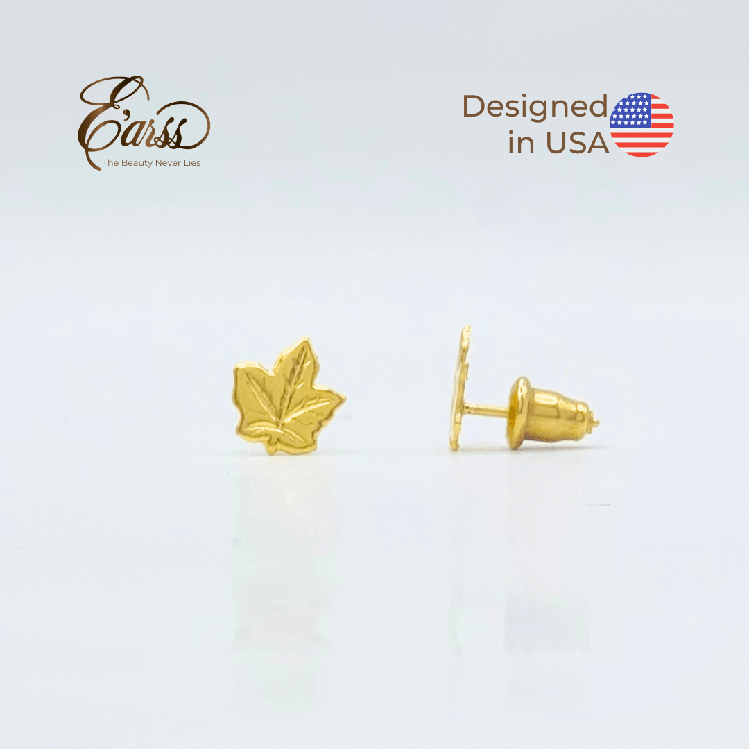 Maple Leaf Gold Earring | Stainless Steel | 18K Gold Plated