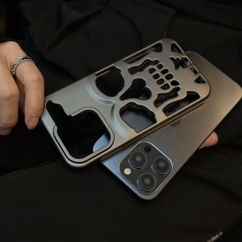 Matte Black Skeleton Phone Case