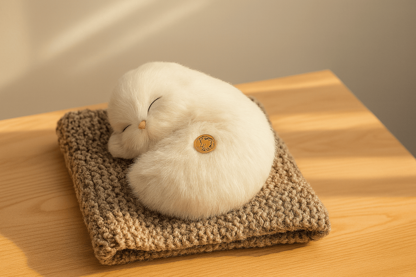 Sleeping Cat Plush Toy with Sound