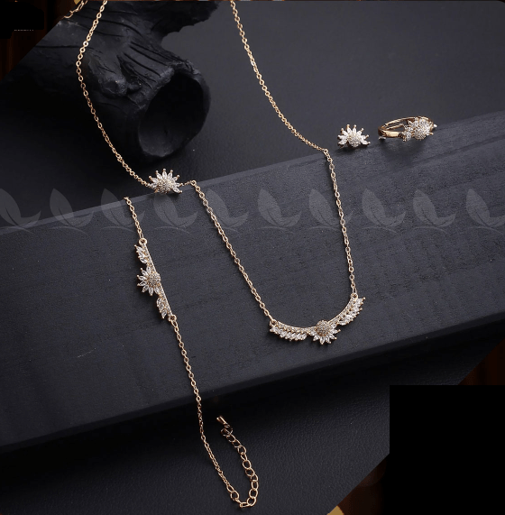 Solitaire Diamond Necklace Set