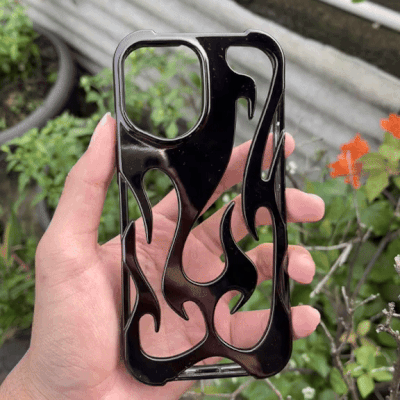 Glossy Flame Cutout Phone Case